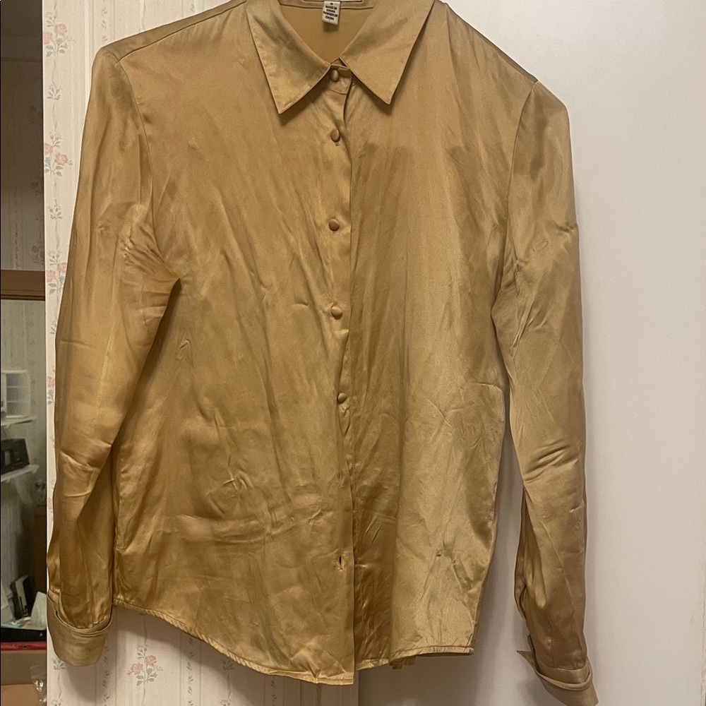 David Brooks Silk Gold Shirt